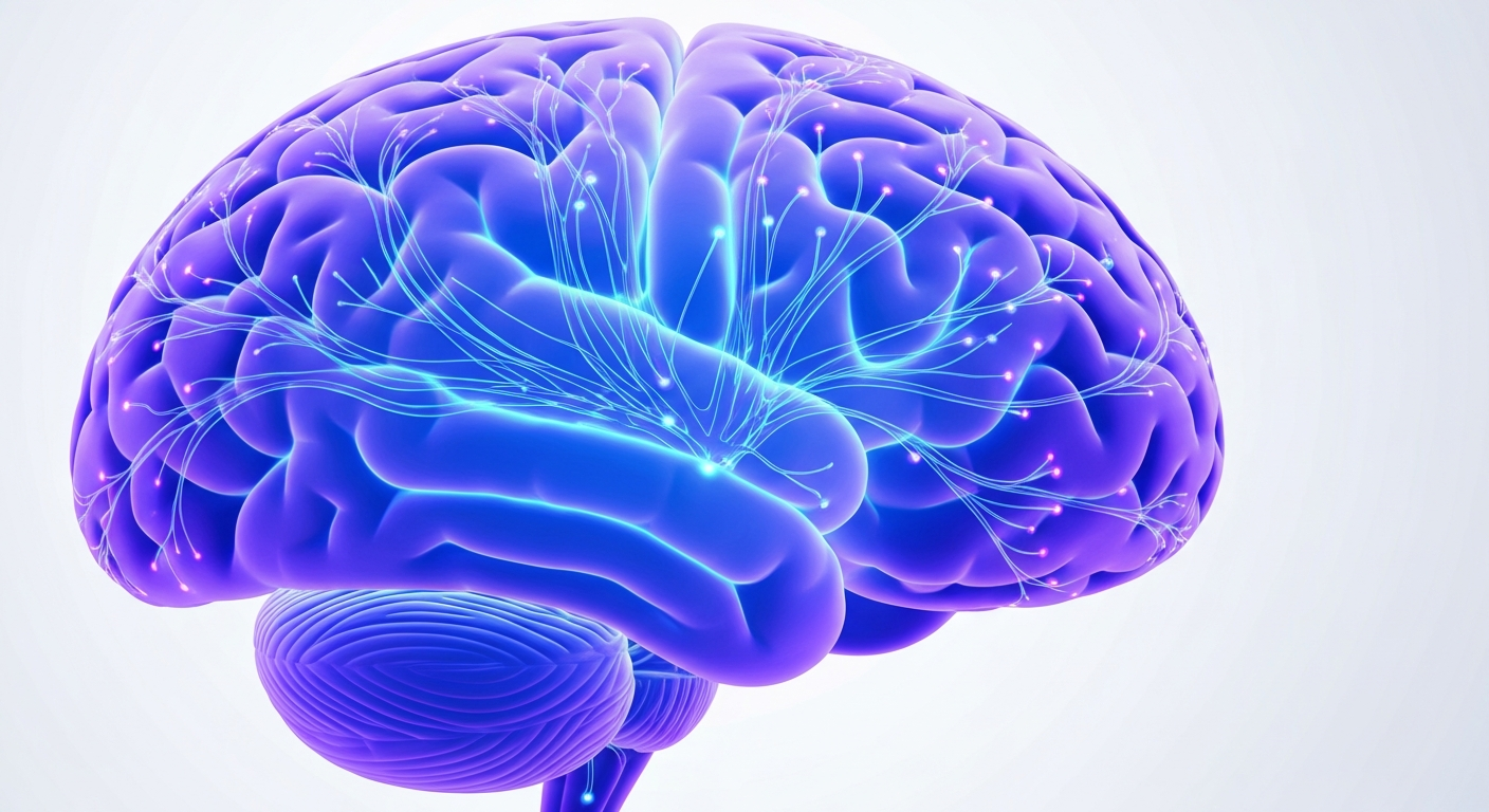 Artistic visualization of brain activity during Transcendental Meditation showing neural coherence